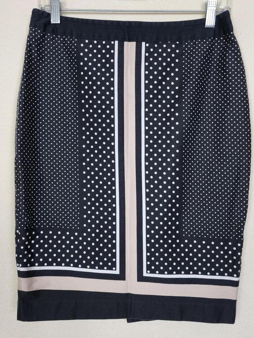 Ann Taylor Size 8 Black Dotted Skirt